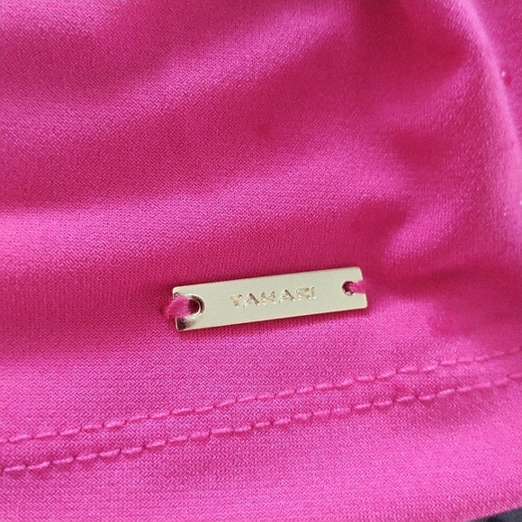 Tahari Pink Sleeveless Faux Wrap Side Buckle Top M - Picture 4 of 11